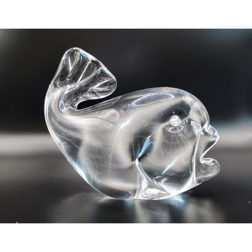 Crystal Fish Vintage Cristallo Murano Figurine Clear Art Glass Statue 4"